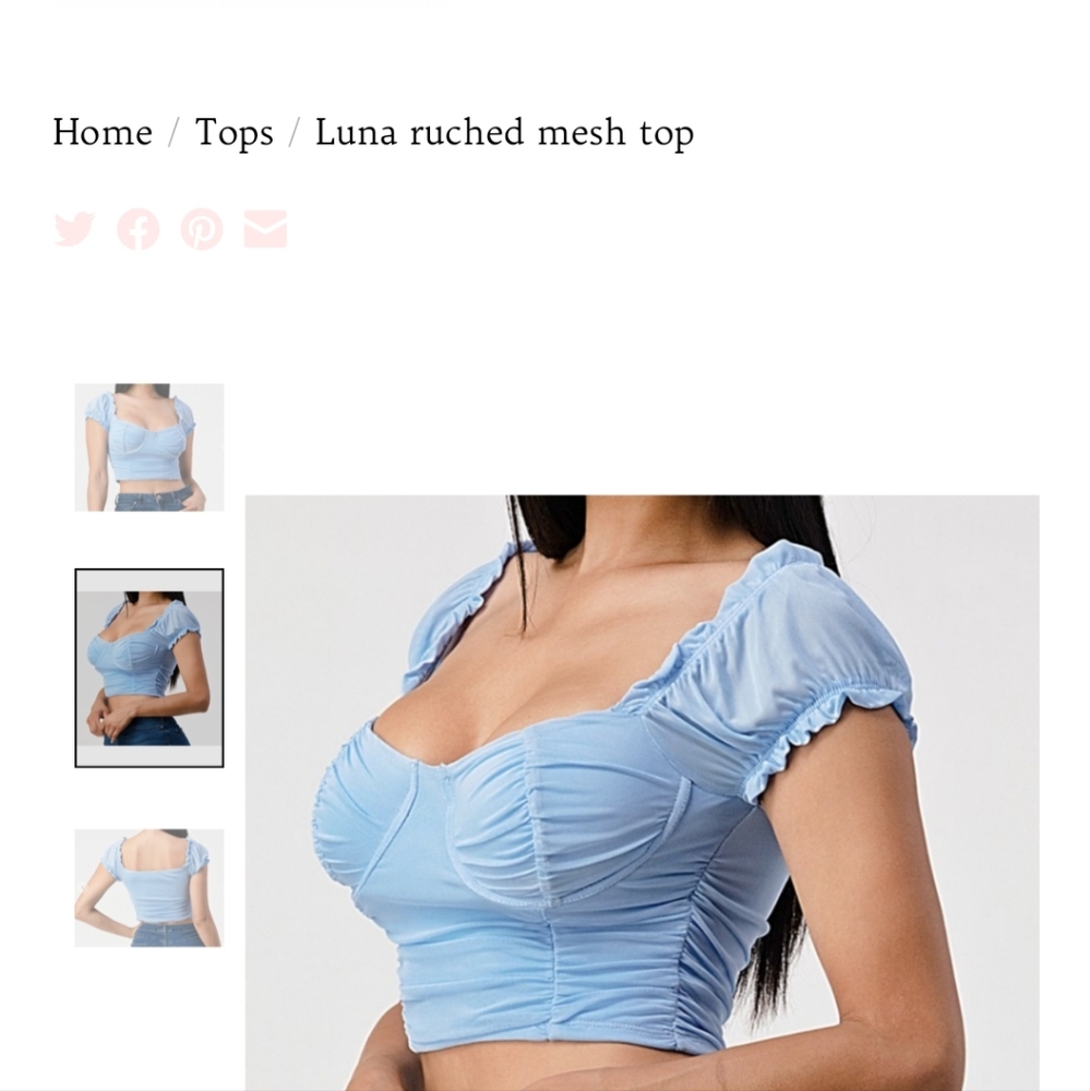 Luna Ruched Mesh Top - Picture 5 of 8
